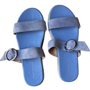 Stuart Weitzman Blue Suede Sandals - Espadrilles - Elegant - Slides – Size 8